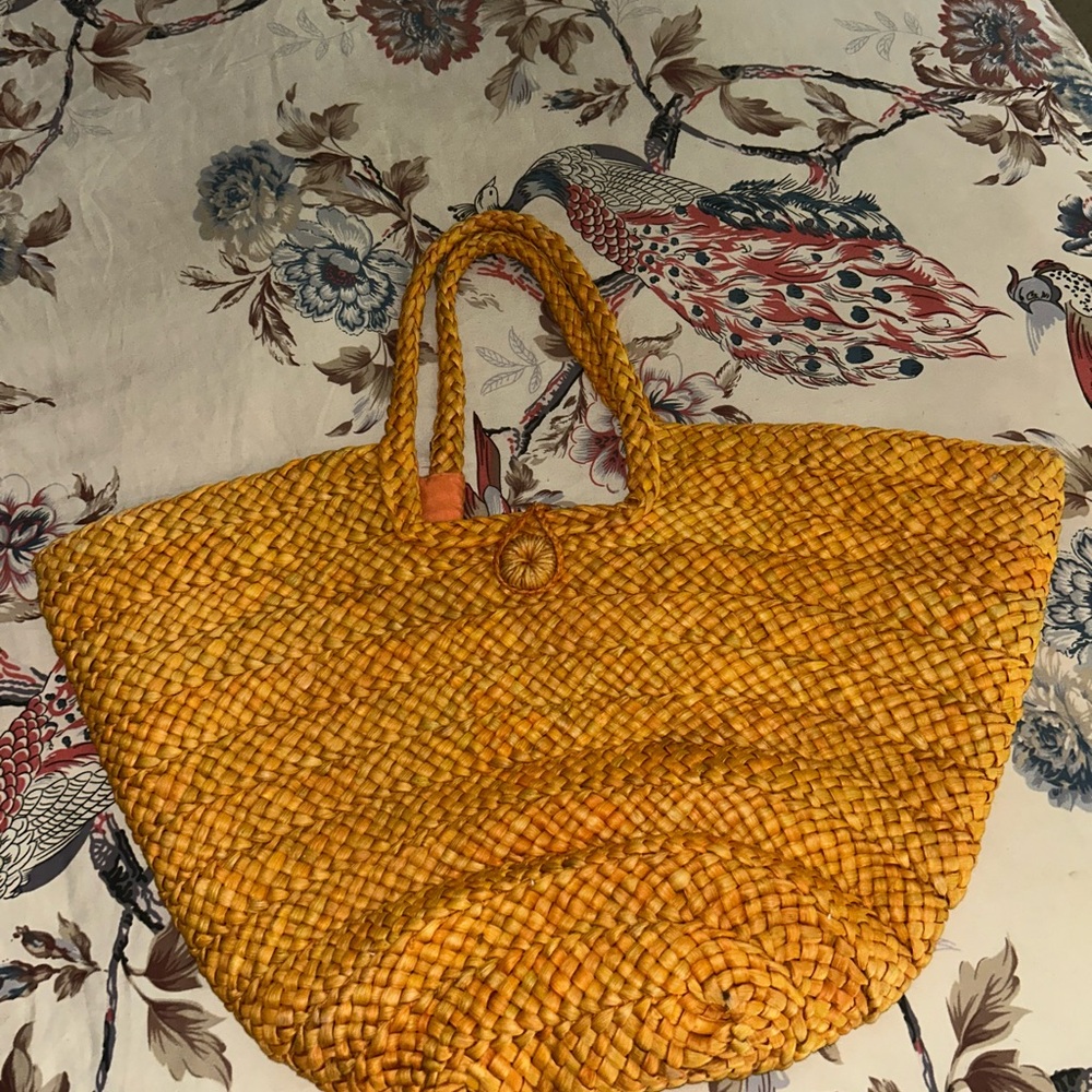 San Diego Hat Company Yellow Tote Bag with Woven Texture